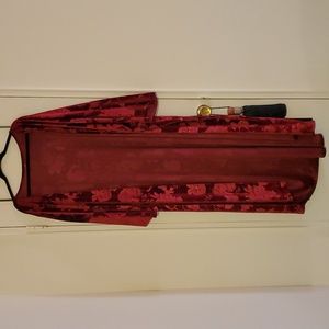 Burgundy Wine Holiday Long Cardigan